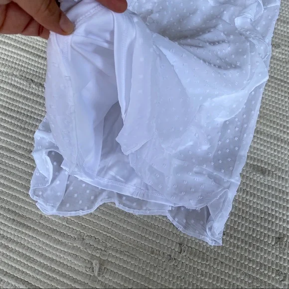 BEBE girls white chiffon w dots dress L/14 - Picture 3 of 11